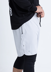 Custom Casual <b>White</b> Muslim Men Sports Awrah <b>Shorts</b> for <b>Gym</b> & Training 2-in-1 Men’s Modest Training <b>Shorts</b> with Compression Pants - Product Image 5