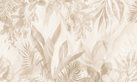 Papier peint personnalisé à peler et à coller vert feuille plante beige pur pour canapé dans le salon TV Stickers muraux et muraux