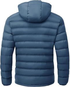 Vestes d'hiver pour hommes en alternative au duvet, légères, imperméables, matelassées, avec capuche amovible - Product Image 2