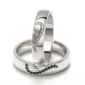 แหวนคู่เงินแท้สลักลายปีกนางฟ้าเจลิยา - Product Image 3