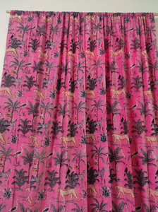 Hecho a mano moderno Boho Hippie estampado Rosa terciopelo cortinas Hotel decorativo algodón ventana sombra indio estilo Vintage - Product Image 5