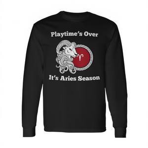 Camiseta de manga larga Aries Season Playtime Over Zodiac Design, ropa unisex - Product Image 2