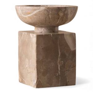 Ensemble de bougeoirs carrés en marbre blanc minimaliste avec des bords propres pour une décoration intérieure moderne et luxueuse - Product Image 3