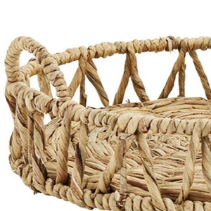 Meilleure nouvelle collection de plateaux à bougies en jacinthe d'eau plateaux de stockage de service durable tissé sûr organisateur de stockage à domicile - Product Image 3