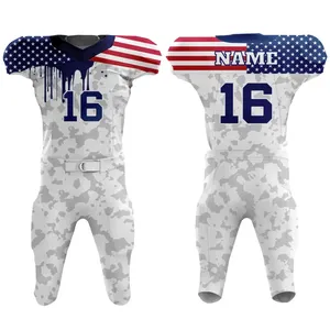 Wholesale Custom Unisex American Football Jersey High Quality 100% Polyester Sublimation Breathable Anti-Bacterial Quick-drying - Product Image 3
