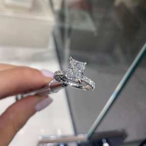 Anillo de moissanita de Plata de Ley 925 fina Original, anillo de compromiso y boda de piedras preciosas naturales, fabricación agradable para ropa de fiesta - Product Image 1