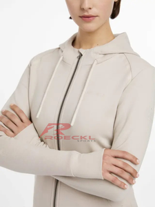 Sudadera con capucha de equitación para mujer de primera calidad, control de humedad, textura suave elástica, secado rápido, ajuste elegante, top de rendimiento de equitación ecuestre - Product Image 6