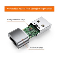 Mini USB Type C Femelle vers USB 3.0 Type Mâle Adaptateur OTG Câble de données de charge et de synchronisation de téléphone portable OTP Protégé