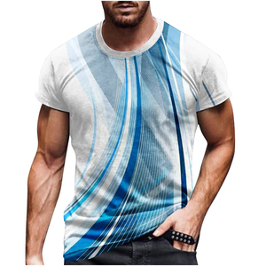 Venta al por mayor Ropa de calle Algodón pesado Cuello redondo grueso Transpirable Impresión digital Hombres Camisetas negras - Product Image 5