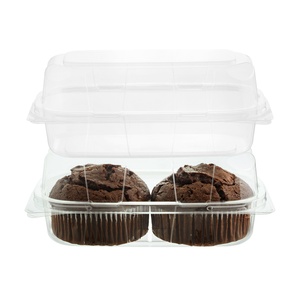 Caja de concha desechable con bisagras PET transparente de 9x5 pulgadas, contenedor de sándwich antivaho sin BPA, embalaje para impresión en relieve de alimentos - Product Image 2