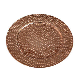 Assiette de service en fer métallique, Design à pois, plateau de chargeur, Table à manger, mariage, 10 pièces - Product Image 1