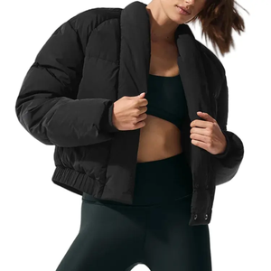 Vestes matelassées personnalisées pour hommes, fermeture éclair sur le devant, col montant, coupe régulière, toile imperméable, séchage rapide - Product Image 3