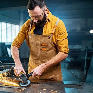 Tablier avec sangle réglable amovible Tablier de travail Tablier à bavette de chef en toile lavée durable Vente en gros - Product Image 3