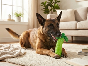 Ledu Squeaky Pea Pod – Jouet à mâcher pour chien en caoutchouc résistant - Product Image 2