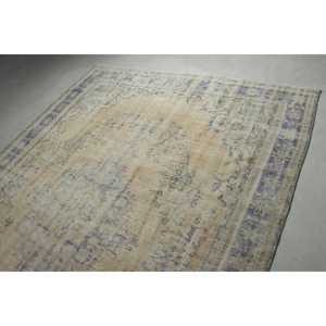 Vintage Turkish Rug, 7,1x9,<b>9</b> ft Oversize Rug, Blue Brown Floral Rug - Product Image 5