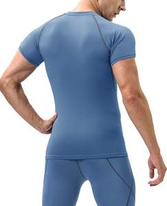 Camisa de compresión de media manga para hombre Bjj MMA Rash Guard Camisa de entrenamiento de compresión Gimnasio y entrenamiento Ropa de compresión sostenible - Product Image 4