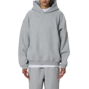 Sudadera con capucha de lana de algodón 100% de gran tamaño para hombre, informal, de alta calidad, gruesa, holgada, de talla grande, transpirable, de secado rápido, para invierno - Product Image 6