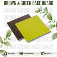 Fabriqué en Italie stratifié jetable rectangulaire carré marron et vert planche à gâteau carton taille différente prêt à expédier