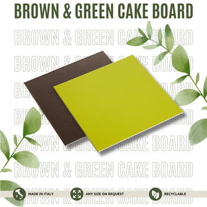 Fabriqué en Italie stratifié jetable rectangulaire carré marron et vert planche à gâteau carton taille différente prêt à expédier - Product Image 2