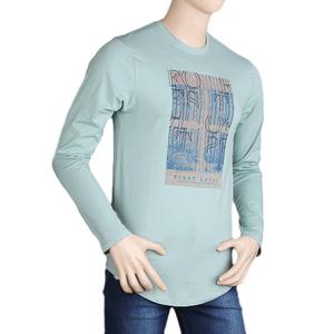 T-shirt à manches longues pour homme - Cyan - Product Image 1