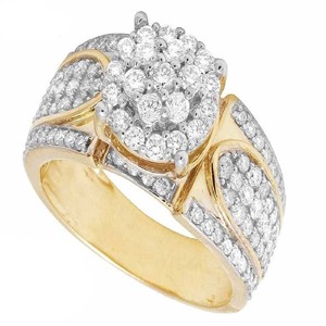 Elegante anillo de compromiso de diamantes de racimo de moissanita de plata 925, joyería nupcial de boda para mujer, tendencia de EE. UU. - Product Image 2