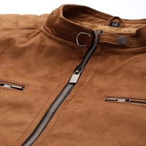 ISONZ 2024 Venta caliente invierno otoño cuero de ante genuino estilo chaqueta motorista Softshell cierre de cremallera Material ropa larga nuevo - Product Image 4