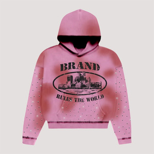 2025 sweat à capuche surdimensionné en éponge française lourd pour hommes avec logo personnalisé 500 Gsm sweat avec motif imprimé d'hiver à épaules tombantes - Product Image 2