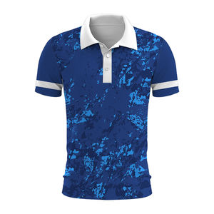 เสื้อโปโลแขนสั้นสำหรับผู้ชายเสื้อกอล์ฟผ้าโพลีเอสเตอร์สแปนเด็กซ์กันความชื้นสำหรับกีฬาลำลองพิมพ์ซับลิเมชัน DHL ถักแขนสั้น - Product Image 1