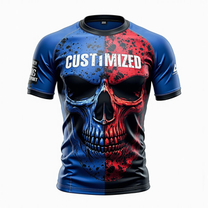 Rash GUARD ได้รับการออกแบบมาสำหรับ Elite Grapplers ผ้ายืดการบีบอัดสูงในชุดกิโมโนแขนสั้นหรือเต็มตัว - Product Image 1