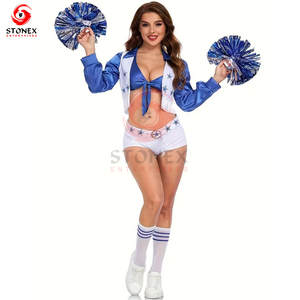 ชุดยูนิฟอร์มเชียร์ลีดเดอร์สำหรับผู้หญิงมืออาชีพ แห้งเร็ว น้ำหนักเบา โพลีเอสเตอร์ 100% รับทำโลโก้ สี และดีไซน์ตามสั่ง ผลิตแบบ OEM - Product Image 1