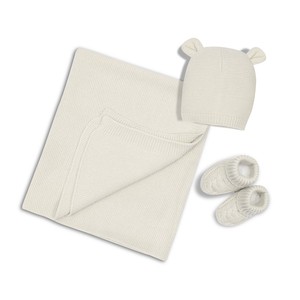 Juego de 3 Piezas de Ropa, Manta, Gorro y Calcetines Beige para Noches Acogedoras - Product Image 1