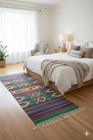 Großhandel Anpassbare Handgewebte Plüsch-Blumenteppiche Moderne Baumwollteppiche mit Wendbarer Rückseite Waschbar Beste Qualität für Zuhause Reisen Picknick