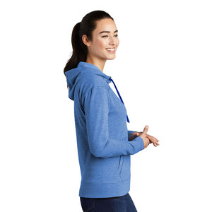 Sweat à capuche de sport pour femme, personnalisable avec logo, à cordon de serrage, entièrement zippé, doublure en coton, séchage rapide - Product Image 3