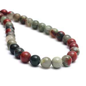 Natural Bloodstone Round <b>Loose</b> <b>Beads</b> 15 Strand Gemstone for Jewelry Making Fashion Wholesale Bulk Supply - Product Image 4