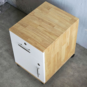 White 40x50x50cm Rubber Wood Personal <b>Locker</b> with 2 Drawers <b>Storage</b> <b>Lockers</b> Series TCN68013 - Product Image 5