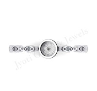 Frauen Sterling Silber Half Eternity Band Ring Großhandel 6mm CZ Set Blank Leere Lünette Einstellung Harz Andenken Hochzeits geschenk