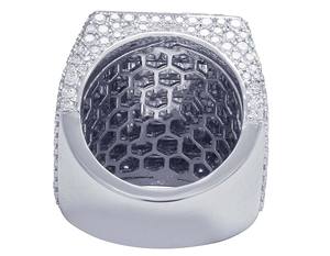 Anillo moderno de lujo de estilo hip hop con diamantes de moissanita de Plata de Ley 925 chapado en oro para hombres - Product Image 5