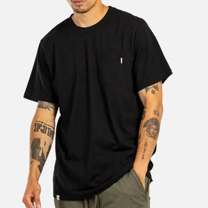 เสื้อยืดคอกลมแขนสั้นสำหรับผู้ชายเสื้อยืดผ้าฝ้าย100% สีดำคุณภาพสูงสำหรับผู้ชาย - Product Image 3