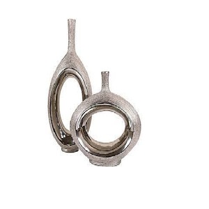 Ensemble de 2 vases décoratifs artisanaux en métal pour table de mariage, hôtel, maison, restaurant ou café, décoration de table, porte-fleurs - Product Image 5