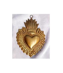 Gold Finished Metal Heart <b>Wall</b> <b>Ornament</b> Beautiful Sacred Heart Home Decor - Product Image 4