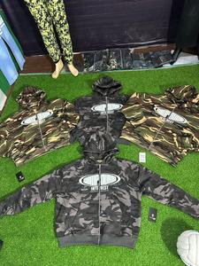 Sweat à capuche zippé vintage en coton lourd à double couche avec doublure gaufrée délavée à l'acide de Sportish Impex Streetwear - Product Image 6