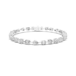 Bracelet tennis multi-tailles en diamant de laboratoire 3,99 CT – Coupes rondes, ovales, émeraude – Or 10KT, 14KT, 18KT et argent 925 – Moissanite - Product Image 4