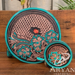 Bolso cruzado de cantimplora de cuero con herramientas a mano para mujer, caja de monedas de cantimplora occidental con llavero, conjunto de regalo único - Product Image 1