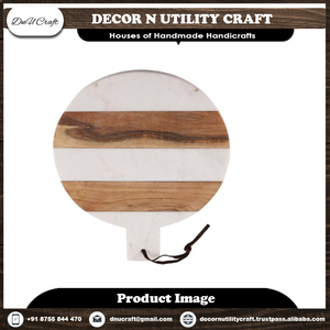 เขียงหินอ่อนทรงกลม DnU Craft พร้อมลายไม้ ป้องกันการลื่น แพ็คเกจชิ้นเดียว - Product Image 3