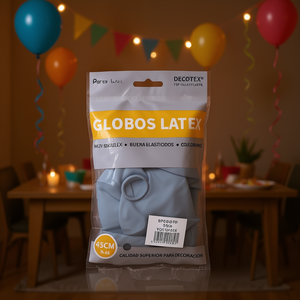 Globos de Látex Decotex de 45 cm, Gris, Paquete de 6 Unidades, Decoración para Fiestas - Product Image 3