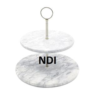 ชั้นวางเค้กผลไม้ทรงกลมไม้เนื้อแข็งเคลือบวอลนัท 2 ชั้น สำหรับใช้ในบ้าน โรงแรม และร้านอาหาร ขายดี - Product Image 2