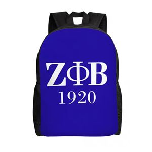 Mochila Casual para Estudiantes con Patrón de Letras Zeta Phi Beta, Cierre de Cremallera Cordura, Forro de Cachemira, Correa de Hombro Arqueada, Grande - Product Image 1