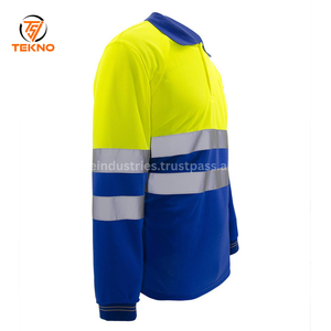 Prix de gros T-shirt de travail de sécurité à manches courtes haute visibilité à rayures réfléchissantes pour les travailleurs de la construction. - Product Image 5