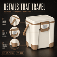 Glacière de plage et de camping GINT personnalisée, tendance, 10L, en mousse PU, avec bandoulière, bouilloire et boîte à lunch