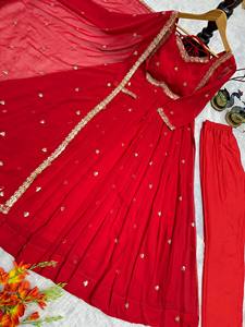 Robe Anarkali Évasée Élégante avec Dupatta - Product Image 3